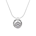 thumbnail image 1 of Delight Jewelry Silvertone Paw - Round Seal Silver-tone You Mean the World to Me Ring Necklace, 18", 1 of 4