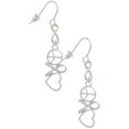 thumbnail image 1 of Delight Jewelry Silvertone Peace Sign Ribbon Heart Silver tone Infinity French Earrings, 1 of 4