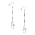 thumbnail image 1 of Delight Jewelry Silvertone Peace Sign Ribbon Heart - Silver-tone Long Sparkle Dangle French Earrings, 1 of 4