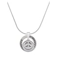 thumbnail image 1 of Delight Jewelry Silvertone Peace Sign - Round Seal Gymnastics Ring Charm Necklace, 18", 1 of 4