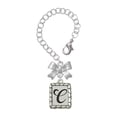 thumbnail image 1 of Delight Jewelry Silvertone Pebble Border Initial - C - Silvertone Bow Charm Accessory for Tumblers and Thermal Cups, 1 of 4
