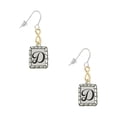 thumbnail image 1 of Delight Jewelry Silvertone Pebble Border Initial - D Gold Tone Infinity French Earrings, 1 of 4