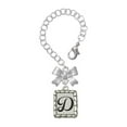 thumbnail image 1 of Delight Jewelry Silvertone Pebble Border Initial - D - Silvertone Bow Charm Accessory for Tumblers and Thermal Cups, 1 of 4