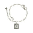 thumbnail image 1 of Delight Jewelry Silvertone Pebble Border Initial - G Silver-tone Paw Infinity Link Chain Bracelet, 6"+2" Extender, 1 of 3