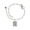 thumbnail image 1 of Delight Jewelry Silvertone Pebble Border Initial - N Silver-tone Paw Infinity Link Chain Bracelet, 6"+2" Extender, 1 of 3