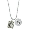 thumbnail image 1 of Delight Jewelry Silvertone Pebble Border Initial - O Silvertone Script Initial Disc - O - Charm Necklace, 20"+3", 1 of 4