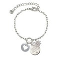 thumbnail image 1 of Delight Jewelry Silvertone Pebble with Heart Cutout Silvertone Discover Dream Explore Zoey Charm Bracelet, 6.5+2" Extender, 1 of 4
