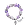 thumbnail image 1 of Delight Jewelry Silvertone Perfect Star with Crystal Purple Butterfly Bead Charm Bracelet, 7"+1" Extender, 1 of 1