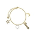 thumbnail image 1 of Delight Jewelry Silvertone Philippians 4:13 Eternity Ring Goldtone Dream Big Charm Bracelet, 7.5+2" Extender, 1 of 4