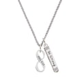 thumbnail image 1 of Delight Jewelry Silvertone Philippians 4:13 Infinity Sign Silvertone Be Strong and Courageous Bar Charm Necklace, 23", 1 of 4