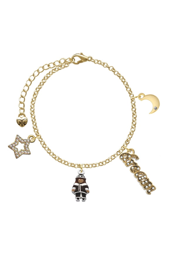 Silvertone Pilgrim Boy Goldtone Dream Big Charm Bracelet, 7.5+2" Extender
