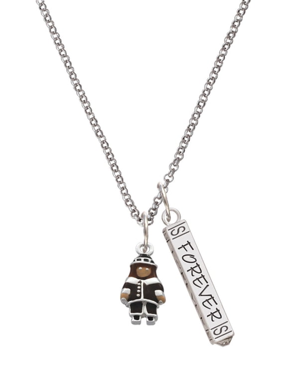 Silvertone Pilgrim Boy Silvertone Forever Bar Charm Necklace, 23"