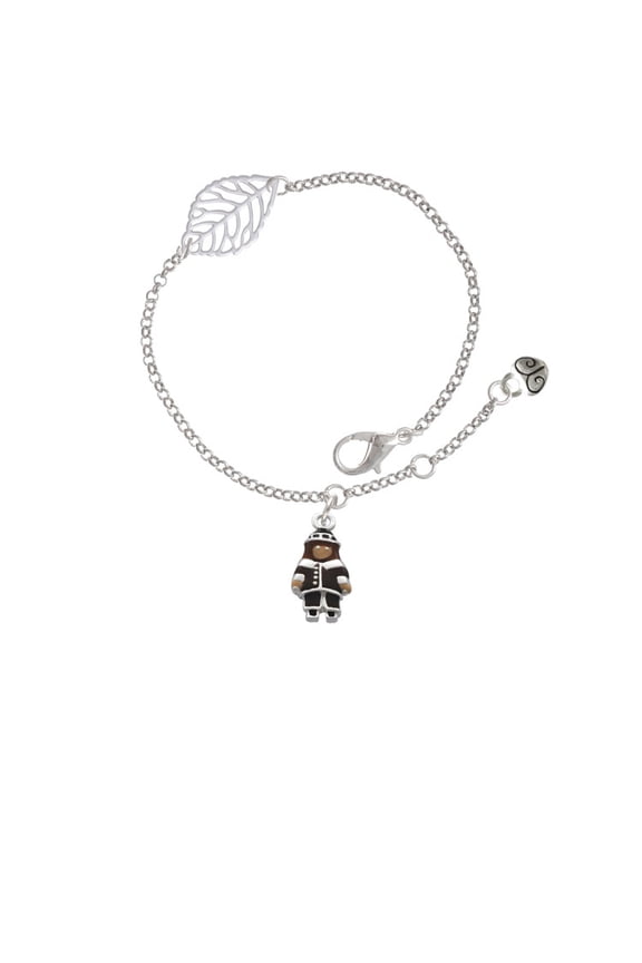 Silvertone Pilgrim Boy - Silvertone Leaf Delicate Bracelet, 6.25+1.75"