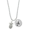 thumbnail image 1 of Delight Jewelry Silvertone Pineapple Silvertone Script Initial Disc - A - Charm Necklace, 20"+3", 1 of 4