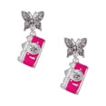 thumbnail image 1 of Delight Jewelry Silvertone Pink Camera Silvertone Antiqued Butterfly Post Earrings, 1 of 4