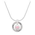 thumbnail image 1 of Delight Jewelry Silvertone Pink Heart Spinner Live Ring Charm Necklace, 18", 1 of 4
