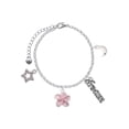 thumbnail image 1 of Delight Jewelry Silvertone Pink Plumeria Flower Silvertone Dream Big Charm Bracelet, 7.5+2" Extender, 1 of 4