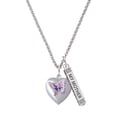 thumbnail image 1 of Delight Jewelry Silvertone Pink & Purple Butterfly Locket Silvertone Always My Mother Bar Charm Necklace, 23", 1 of 4
