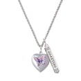 thumbnail image 1 of Delight Jewelry Silvertone Pink & Purple Butterfly Locket Silvertone Guardian Angel Bar Charm Necklace, 23", 1 of 4