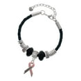 thumbnail image 1 of Delight Jewelry Silvertone Pink Ribbon ''Survivor'' Best Friend Celtic Knot Leather Bead Bracelet, 7"+2" Extender, 1 of 4