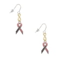 thumbnail image 1 of Delight Jewelry Silvertone Pink Ribbon ''Survivor'' Gold Tone Infinity French Earrings, 1 of 4