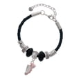 thumbnail image 1 of Delight Jewelry Silvertone Pink Running Shoe Daughter Celtic Knot Leather Bead Bracelet, 7"+2" Extender, 1 of 4