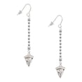 thumbnail image 1 of Delight Jewelry Silvertone Pizza Slice - Silver-tone Long Sparkle Dangle French Earrings, 1 of 4