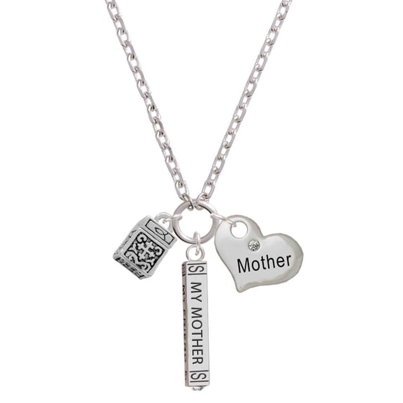 Delight Jewelry Silvertone Prayer Box Always My Mother Bar Zoe Necklace