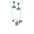 thumbnail image 1 of Delight Jewelry Silvertone Prayer Box Green Shamrock Necklace and Clover Earrings Jewelry Set, 1 of 5