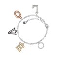 thumbnail image 1 of Delight Jewelry Silvertone Proverbs 3:5 Eternity Ring Multi-Colored Crystal Love Charm Bracelet, 1 of 5