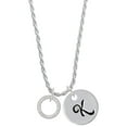 thumbnail image 1 of Delight Jewelry Silvertone Proverbs 3:5 Eternity Ring Silvertone Script Initial Disc - K - Charm Necklace, 20"+3", 1 of 4