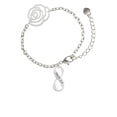 thumbnail image 1 of Delight Jewelry Silvertone Proverbs 3:5 Infinity Sign Silver-tone Flower Link Chain Bracelet, 6.75"+2" Extender, 1 of 4