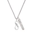 thumbnail image 1 of Delight Jewelry Silvertone Proverbs 3:5 Infinity Sign Silvertone Live the Life You Have Imagined Bar Charm Necklace, 23", 1 of 4