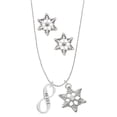 thumbnail image 1 of Delight Jewelry Silvertone Psalm 23:1 Infinity Sign Silver tone Snowflake Charm Necklace and Stud Earrings, 1 of 4