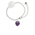 thumbnail image 1 of Delight Jewelry Silvertone Purple Grapes Silver-tone Flower Link Chain Bracelet, 6.75"+2" Extender, 1 of 4