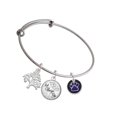 thumbnail image 1 of Delight Jewelry Silvertone Purple Paw on Black Disc Silvertone Let Things Go Tree Charm Bangle Bracelet, 1 of 4