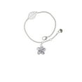 thumbnail image 1 of Delight Jewelry Silvertone Purple Plumeria Flower - Silvertone Leaf Delicate Bracelet, 6.25+1.75", 1 of 4