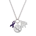 thumbnail image 1 of Delight Jewelry Silvertone Purple Ribbon Let Things Go Fall Zoey Charm Necklace, 28", 1 of 4