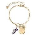 thumbnail image 1 of Delight Jewelry Silvertone Purple Running Shoe Goldtone Discover Dream Explore Zoey Charm Bracelet, 6.5+2" Extender, 1 of 1