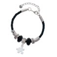 thumbnail image 1 of Delight Jewelry Silvertone Puzzle Piece Grandmother Celtic Knot Leather Bead Bracelet, 7"+2" Extender, 1 of 4