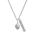 thumbnail image 1 of Delight Jewelry Silvertone Raised Flowers with Clear Crystals on Barrel Spinner Silvertone Always My Mother Bar Charm Necklace, 23", 1 of 4