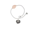 thumbnail image 1 of Delight Jewelry Silvertone Ram Head - Rose Goldtone Leaf Delicate Bracelet, 6.25+1.75", 1 of 4