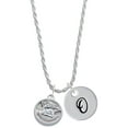 thumbnail image 1 of Delight Jewelry Silvertone Raphael Angel - Round Seal Silvertone Script Initial Disc - O - Charm Necklace, 20"+3", 1 of 4