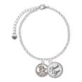 thumbnail image 1 of Delight Jewelry Silvertone Raphael Angel in Rope Wreath - Domed Thank You Charm Bracelet, 6"+2", 1 of 5