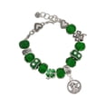 thumbnail image 1 of Delight Jewelry Silvertone Raphael Angel in Rope Wreath - Green Irish Luck Bead Charm Bracelet, 7.5", 1 of 4