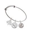 thumbnail image 1 of Delight Jewelry Silvertone Raphael Angel in Rope Wreath Silvertone Let Things Go Tree Charm Bangle Bracelet, 1 of 4