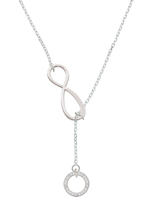 Silvertone Real Heroes Teach Eternity Ring Silver tone Elegant Infinity Lariat Necklace