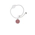 thumbnail image 1 of Delight Jewelry Silvertone Red Chinese Blessing - Silvertone Leaf Delicate Bracelet, 6.25+1.75", 1 of 4