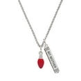 thumbnail image 1 of Delight Jewelry Silvertone Red Christmas Light Silvertone Always My Mother Bar Charm Necklace, 23", 1 of 4