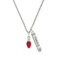 thumbnail image 1 of Delight Jewelry Silvertone Red Christmas Light Silvertone Family Bar Charm Necklace, 23", 1 of 4